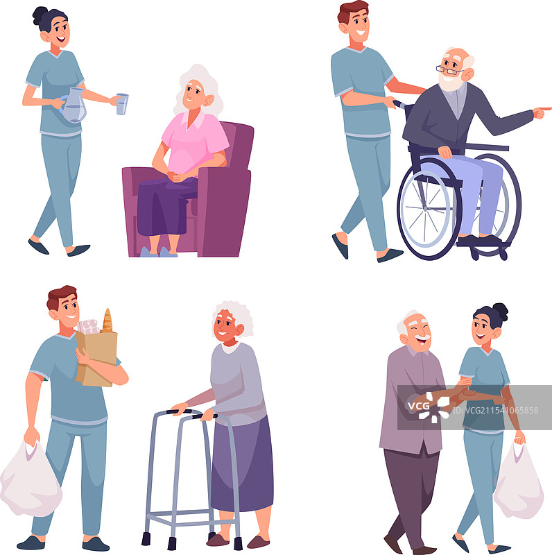 老年人护理的社会帮助图片素材