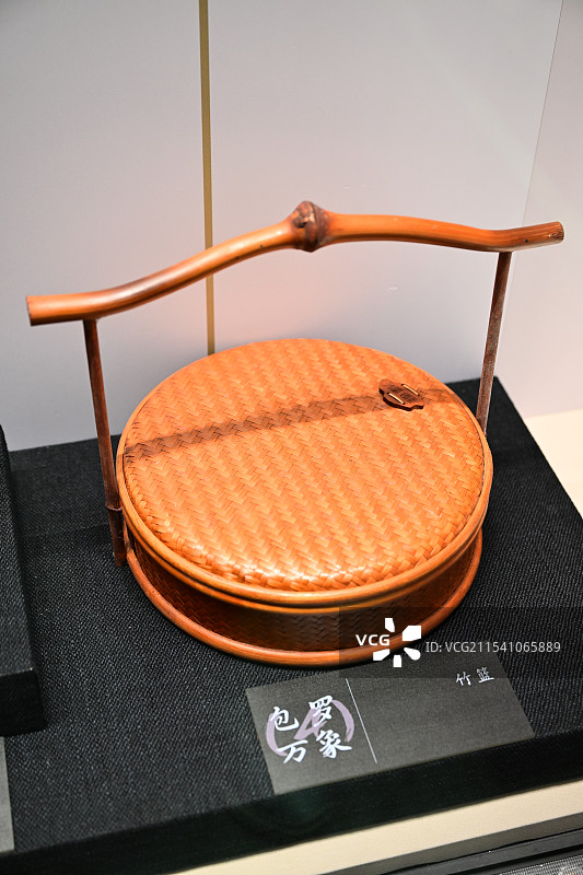 成都望江楼公园，竹篮展品图片素材