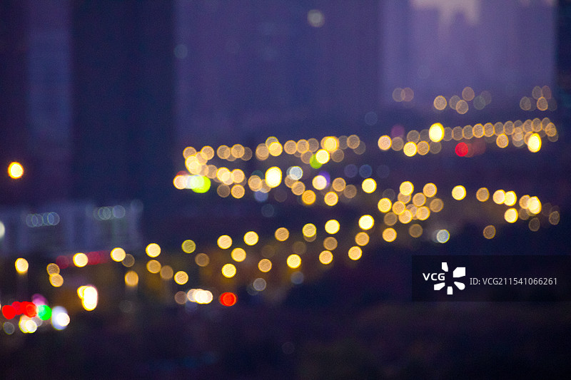 都市夜景的朦胧之美图片素材