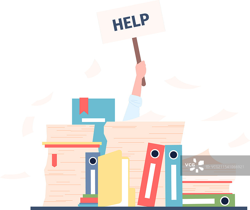 商人需要帮助，手持横幅在办公室里图片素材