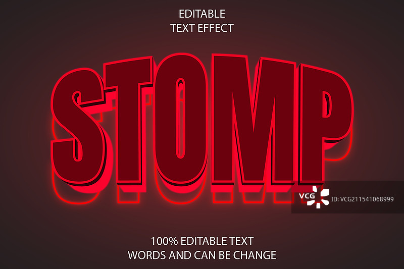 可编辑文本效果 3D 凸起 现代风格图片素材