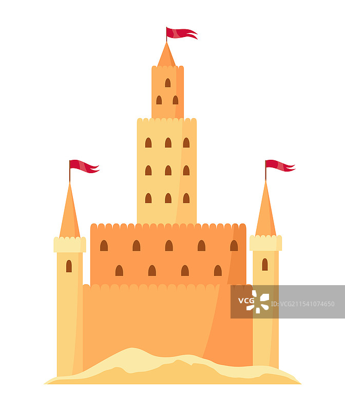 孩子们在沙滩上建造沙堡和堡垒图片素材