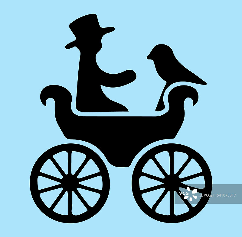 一组古典马车的剪影图片素材