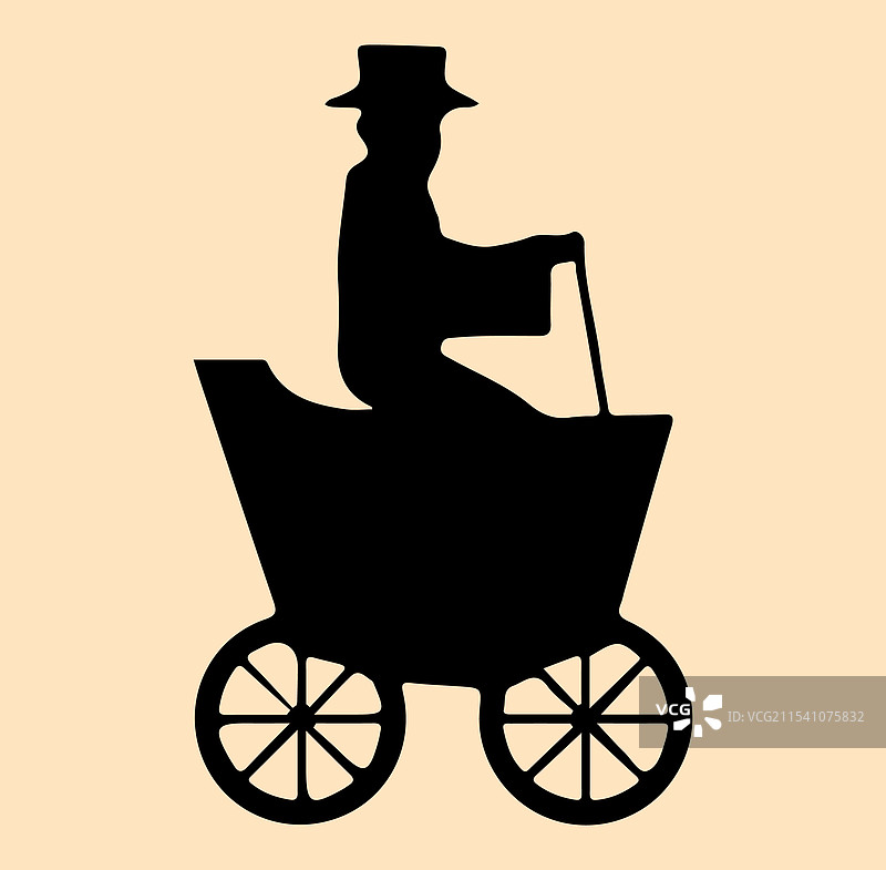 一组古典马车的剪影图片素材