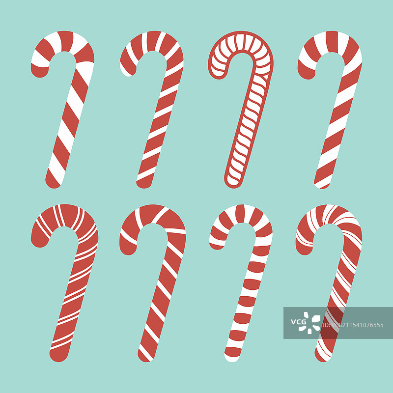 一组圣诞假期的糖果手杖甜点图片素材