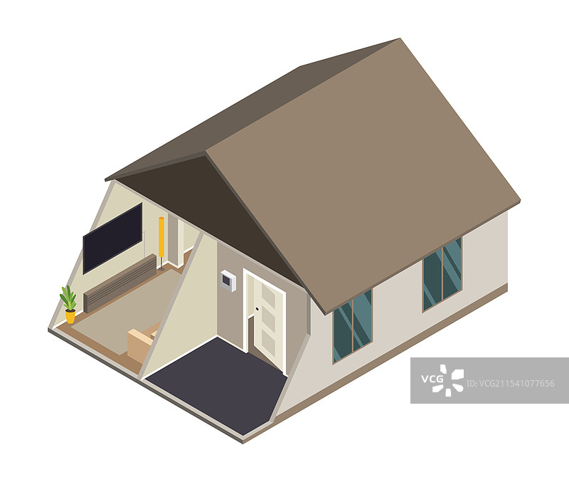 私宅图标的等距模型图片素材