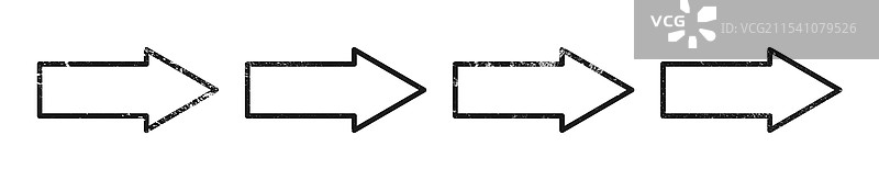 一组箭头形状的粗糙边框图片素材