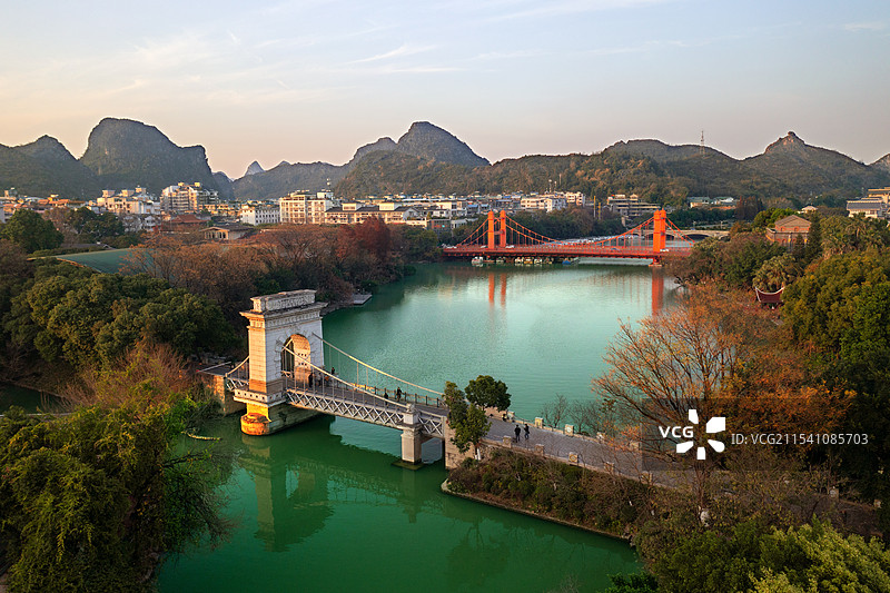 桂林两江四湖的秋色图片素材