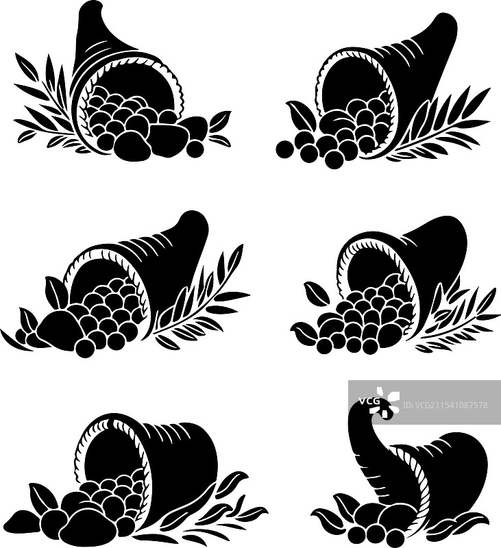 丰饶角与剪影图片素材