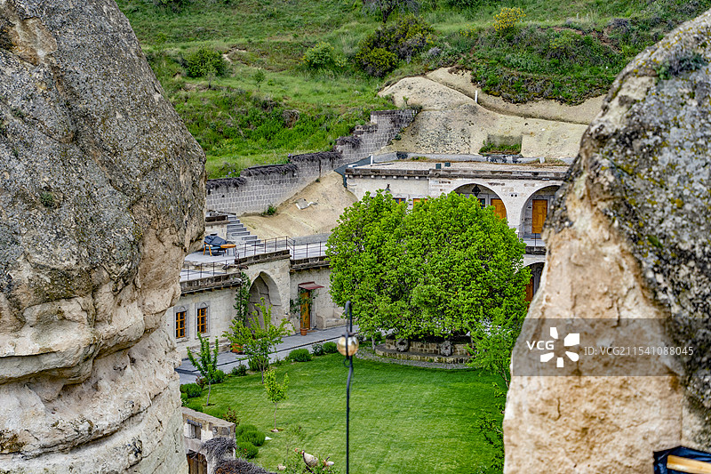 土耳其卡帕多起亚格雷梅小镇的洞穴酒店民宿图片素材