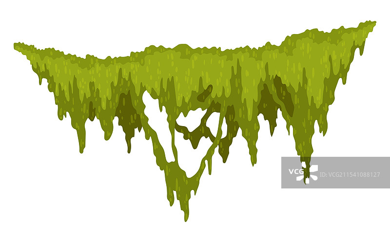卡通丛林苔藓形状的绿色沼泽苔藓图片素材
