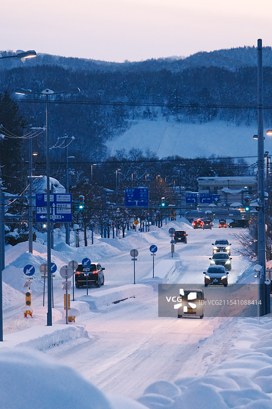 北海道旭川市道路和桥上随拍图片素材