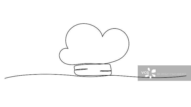 一笔画的厨师帽手绘图图片素材