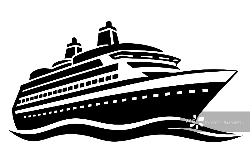 游轮剪影设计艺术图片素材