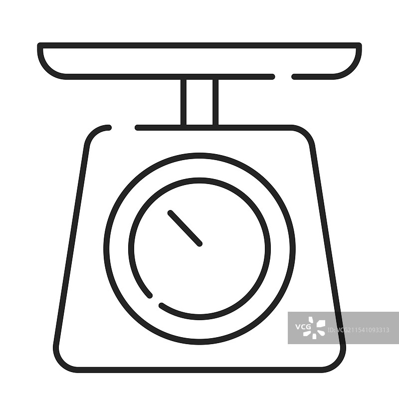 厨房秤线条图标孤立图片素材