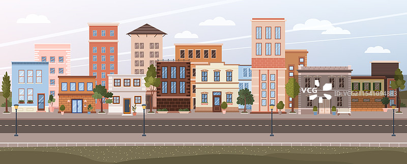 现代城市的全景城市风光与建筑群图片素材