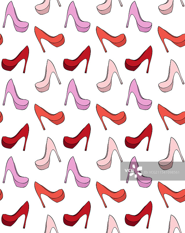 高跟鞋的无缝图案图片素材