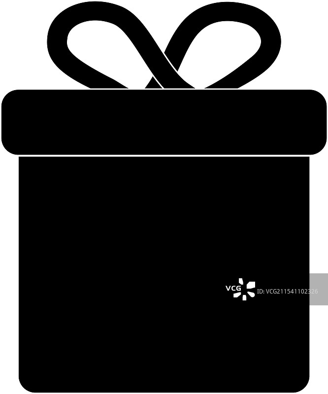 黑色礼品盒图标，带有丝带的礼品盒图片素材
