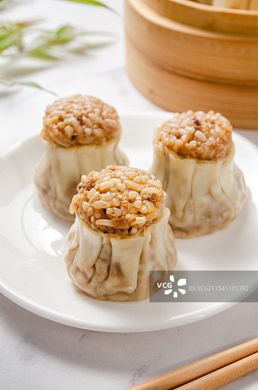 广式早茶点心烧卖图片素材