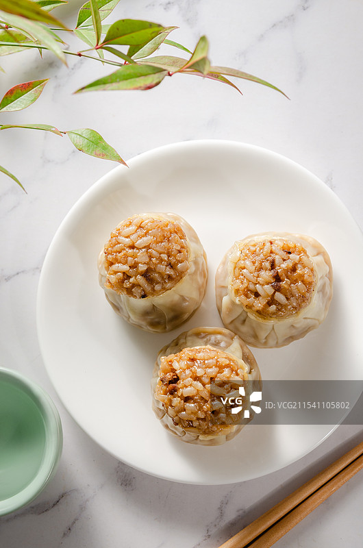 广式早茶点心烧卖图片素材
