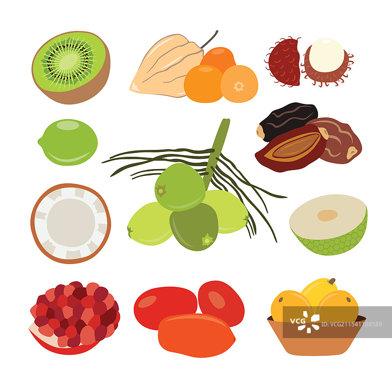 热带风味与异国水果图片素材