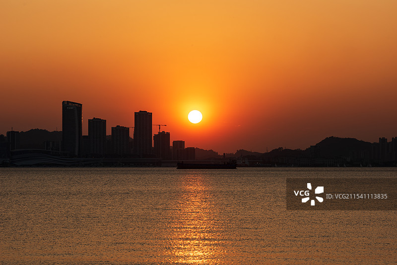 东莞虎门镇日落风景图片素材