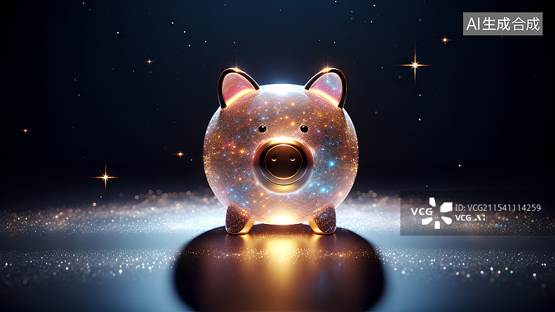 【AI数字艺术】金融投资理财创意海报 猪猪存钱罐图片素材