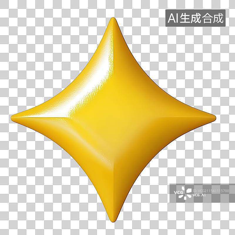【AI数字艺术】3D多角度金色星星新年春节节日免抠元素图片素材