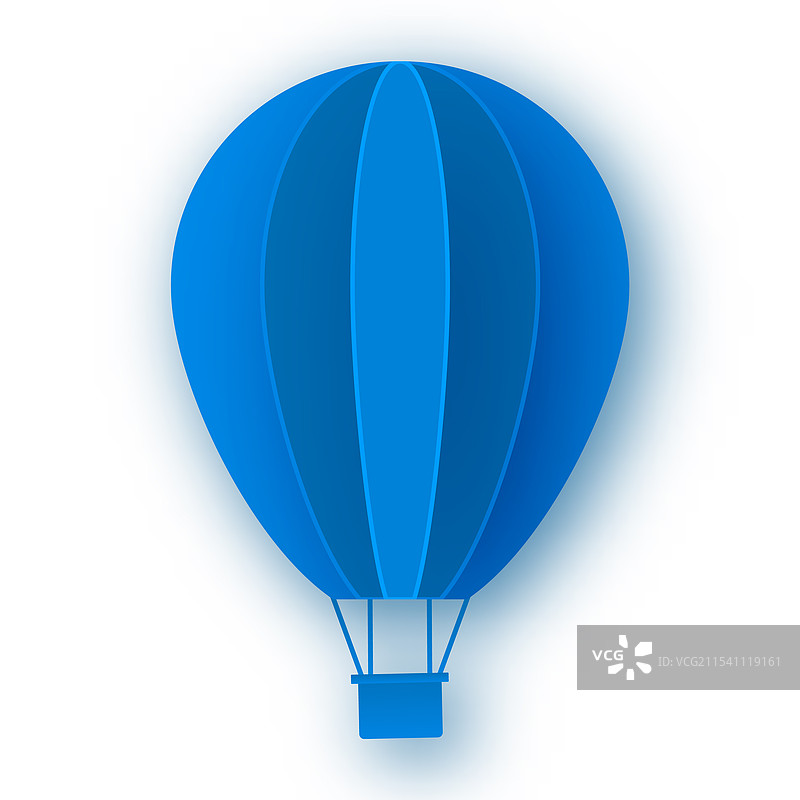 一个简单的蓝色纸质热气球图片素材