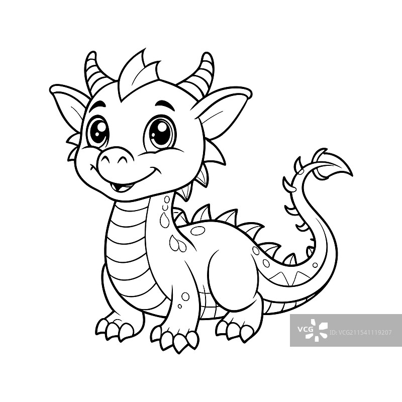可爱的恐龙背景涂色页设计图片素材