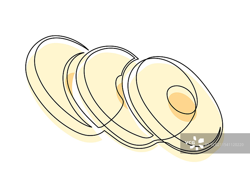 一排切片的黄色香蕉片图片素材