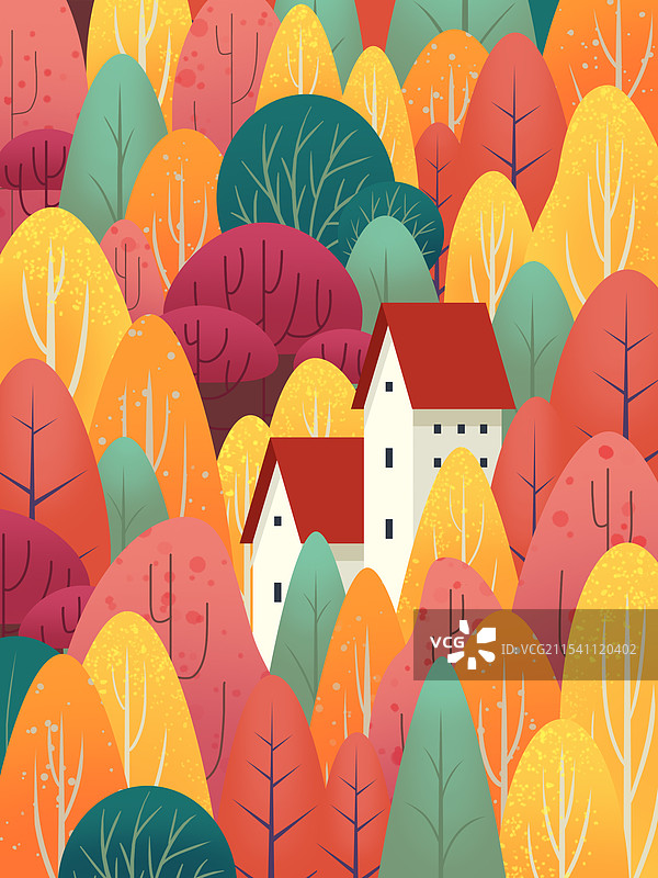 丛林高塔-插画图片素材