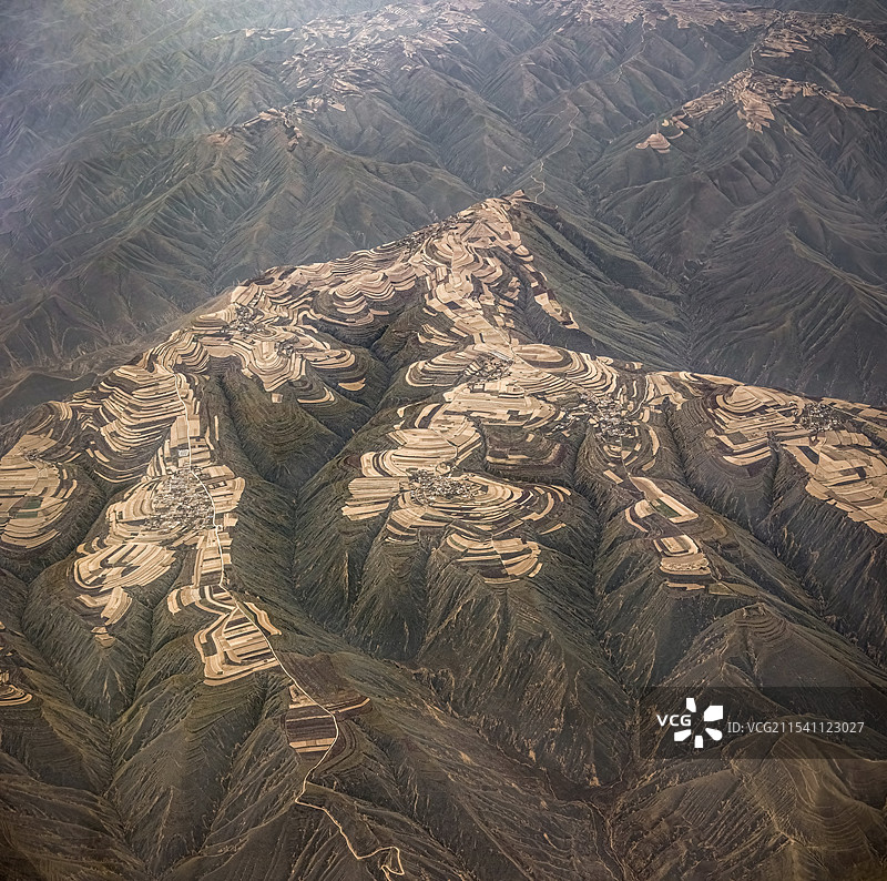 甘肃省兰州市榆中县园子岔乡金营村芦台社、老湾沟、金家营、李家山社、李家台、魏台社航拍视角图片素材