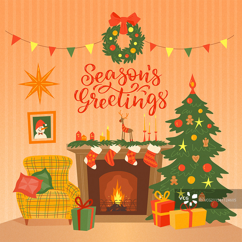 冬季假期贺卡图片素材