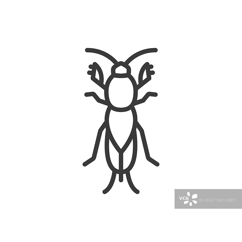 线条设计的蝼蛄图标图片素材