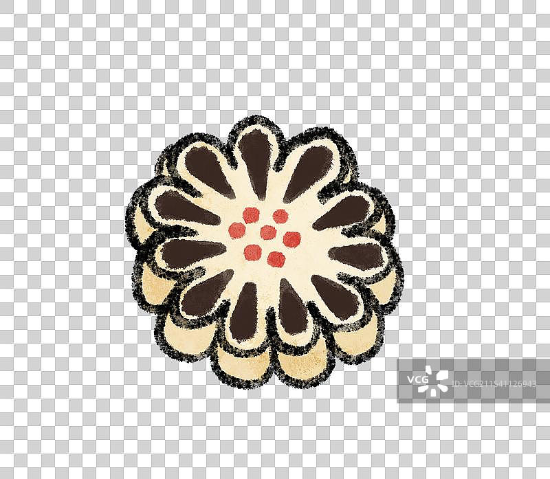 国风北京美食插画-枣花酥图片素材