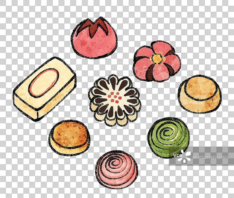 国风北京美食插画-糕点图片素材