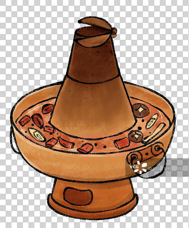 国风北京美食插画-涮羊肉图片素材