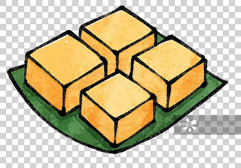 国风北京美食插画-豌豆黄图片素材