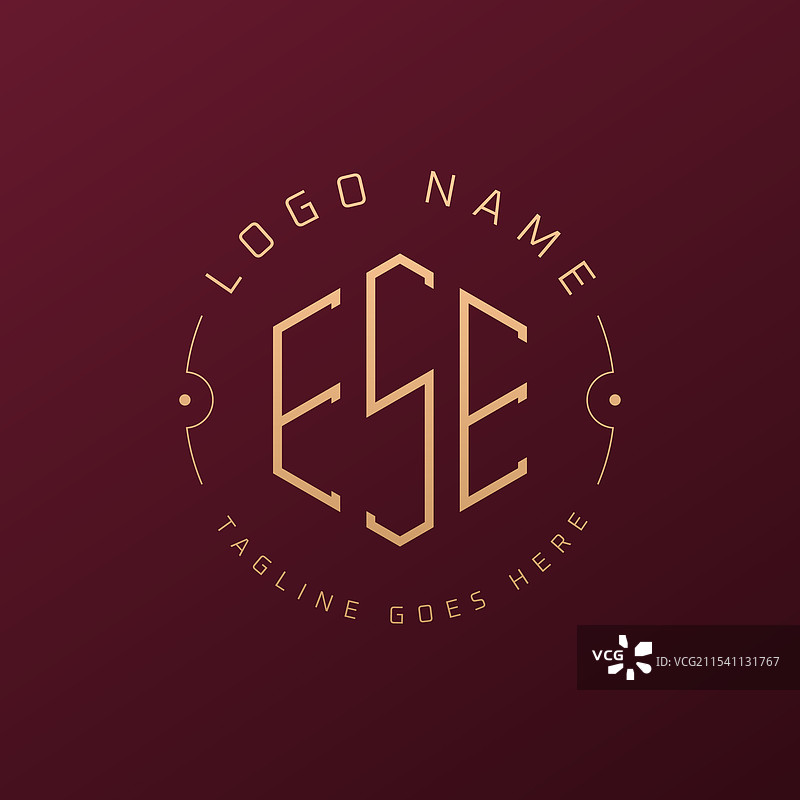 奢华的ESE字母标志设计，优雅的字母ESE图片素材