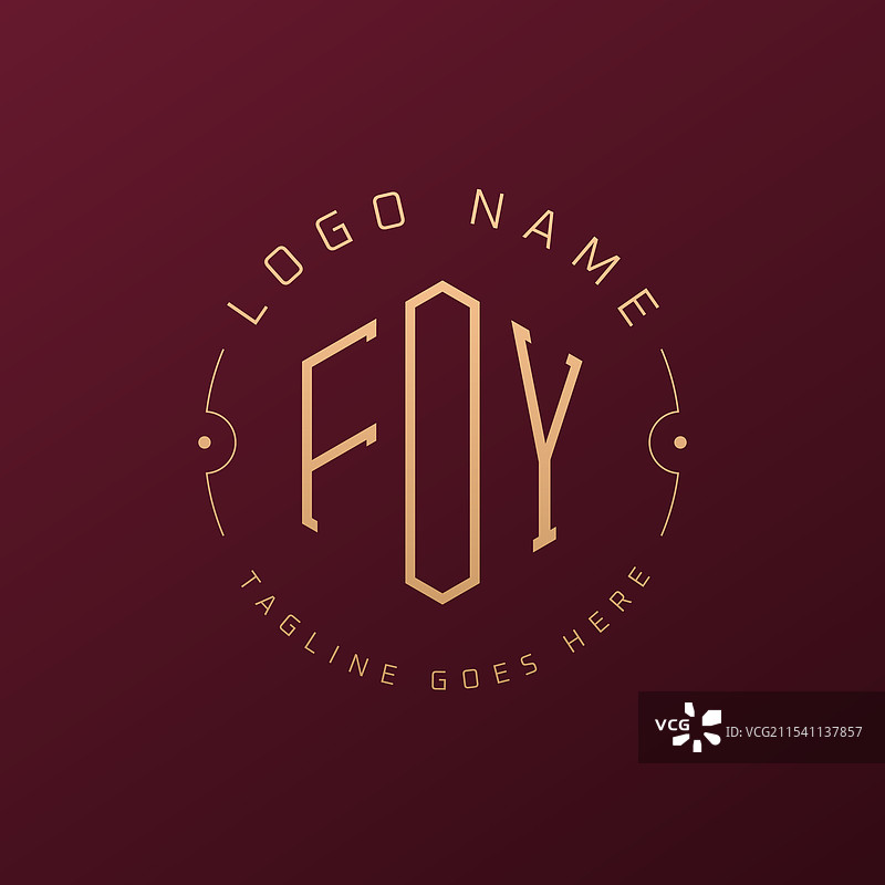 奢华的FOY标志设计，优雅的字母FOY图片素材