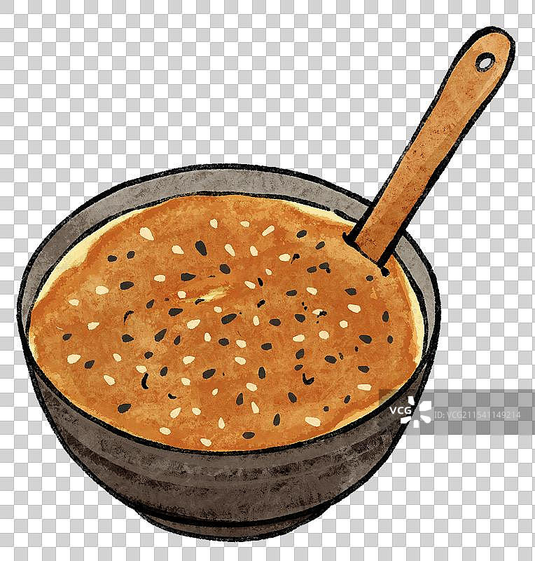 国风北京美食插画-面茶图片素材