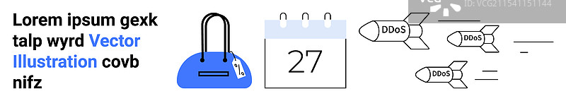 带密码锁的网络包与DDoS攻击导弹图片素材