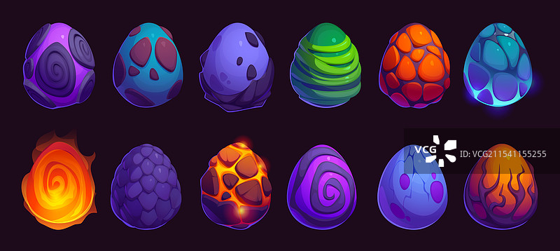 龙和恐龙怪兽蛋游戏素材图片素材