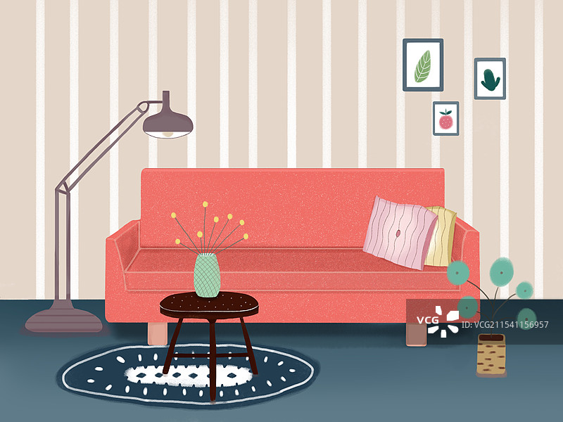 一间温馨的房间里的摆设图片素材