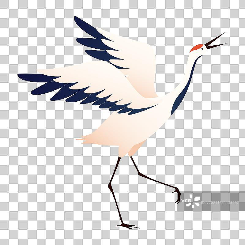 国风插画白鹤免抠元素图片素材