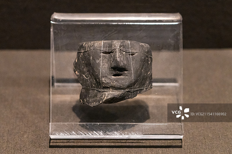 人面陶塑（商）陕西历史博物馆藏 咸阳市武功县郑家坡遗址出土图片素材