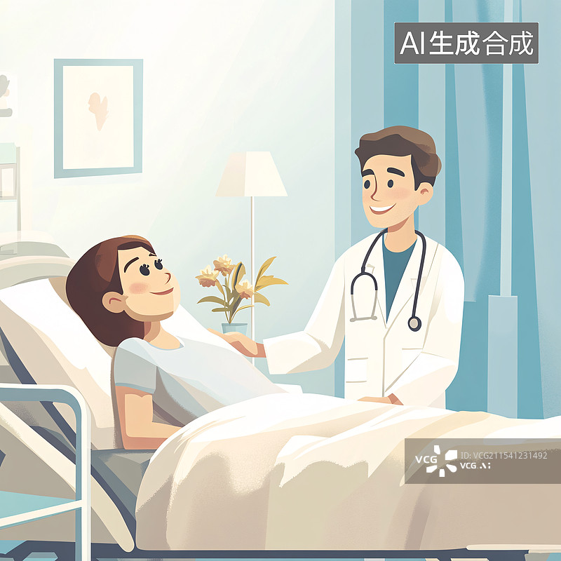 【AI数字艺术】医生给病人查房图片素材