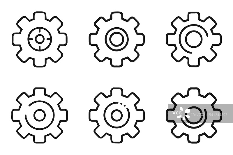 设置图标集，孤立的平面轮廓设计图片素材