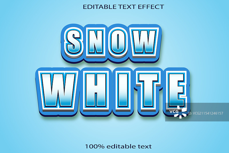白雪公主可编辑文本效果 3D 凸起 卡通风格图片素材